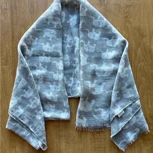 Grey Elephant Animal Print Decorative Lightweight Scarf